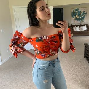 Orange crop top